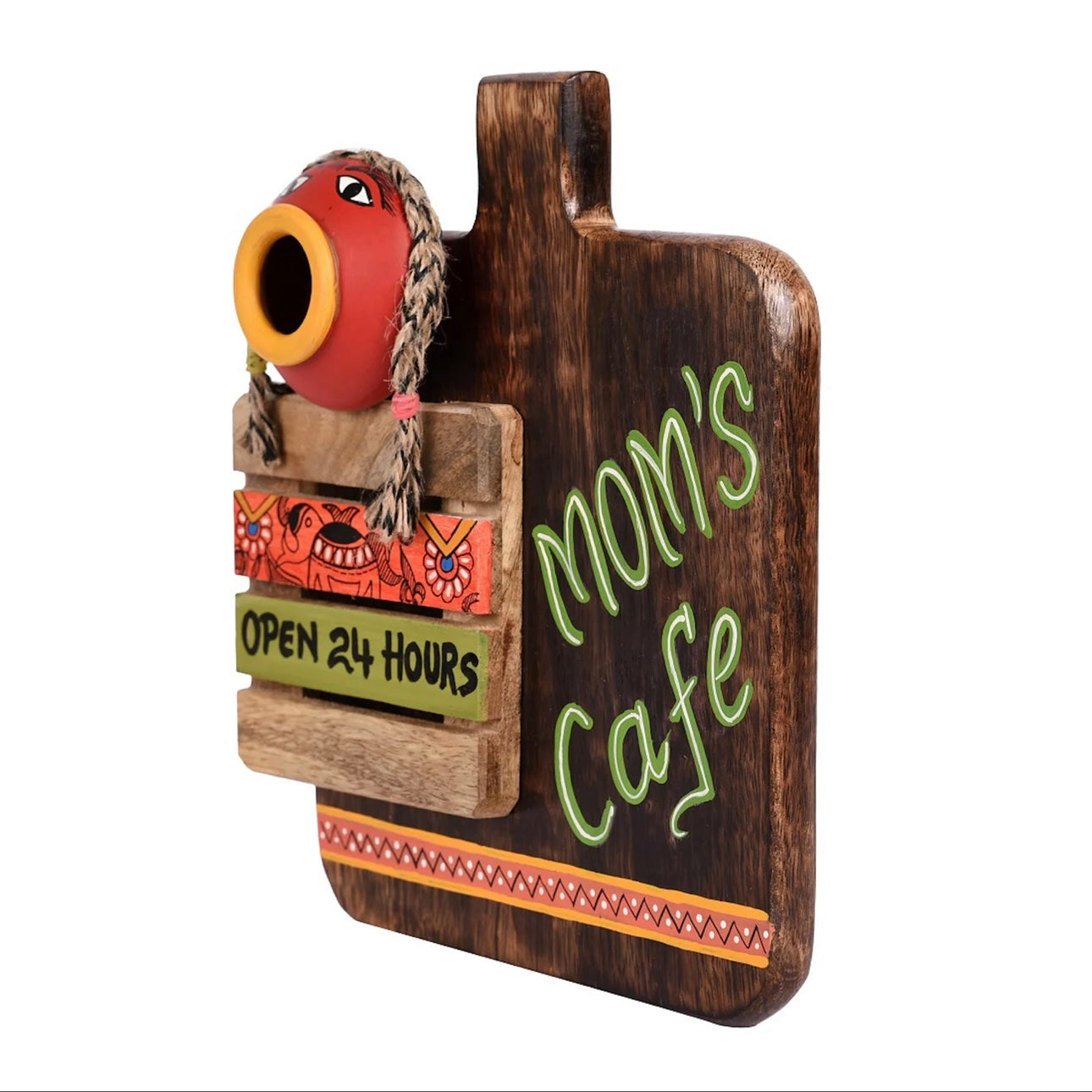 Mom's Cafe Kitchen Wall Decor 24 Hours Open Hand Painted From Tamrapatra