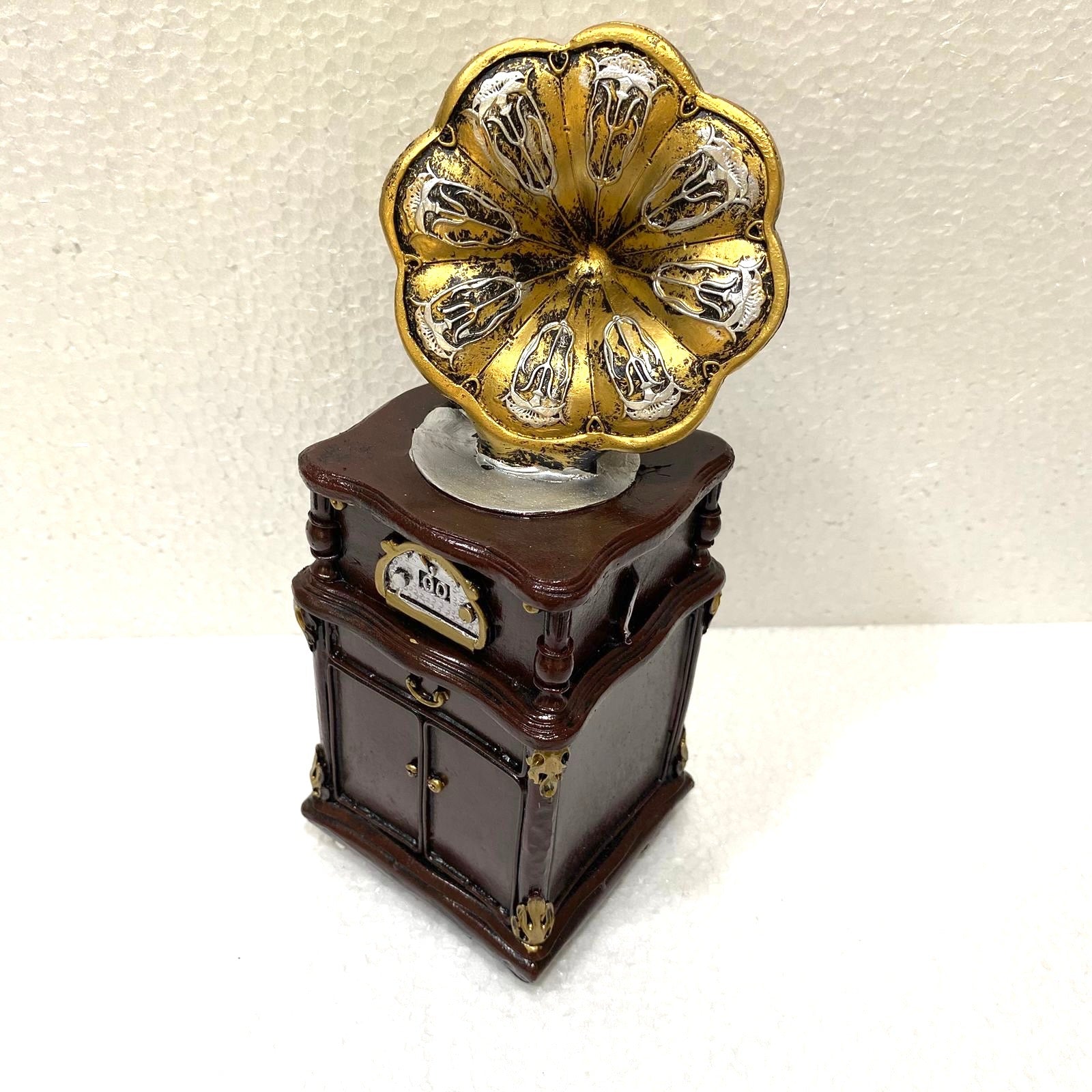 Vintage Replica Art Showpiece Gramophone Globe Feather Book By Tamrapatra