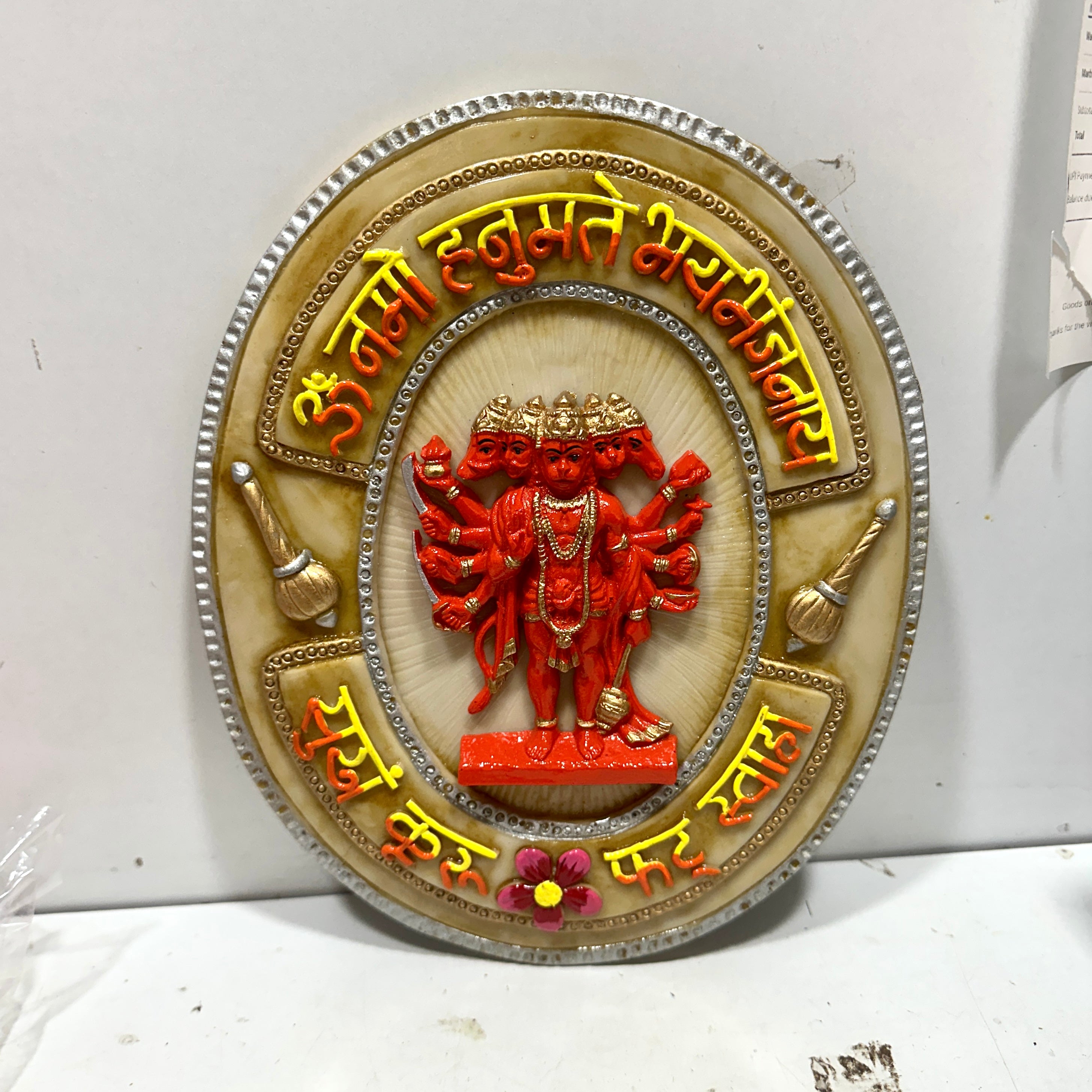 Bajrang Bali Shri Hanumanji Wall Hanging Vibrant Resin Artwork By Tamrapatra