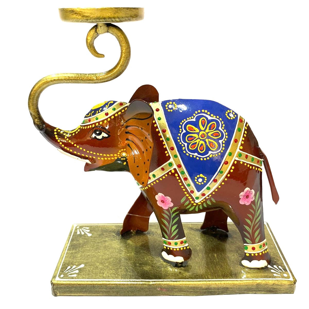 Elephant Metal Tea Light Candle Holder In Traditional Design From Tamrapatra