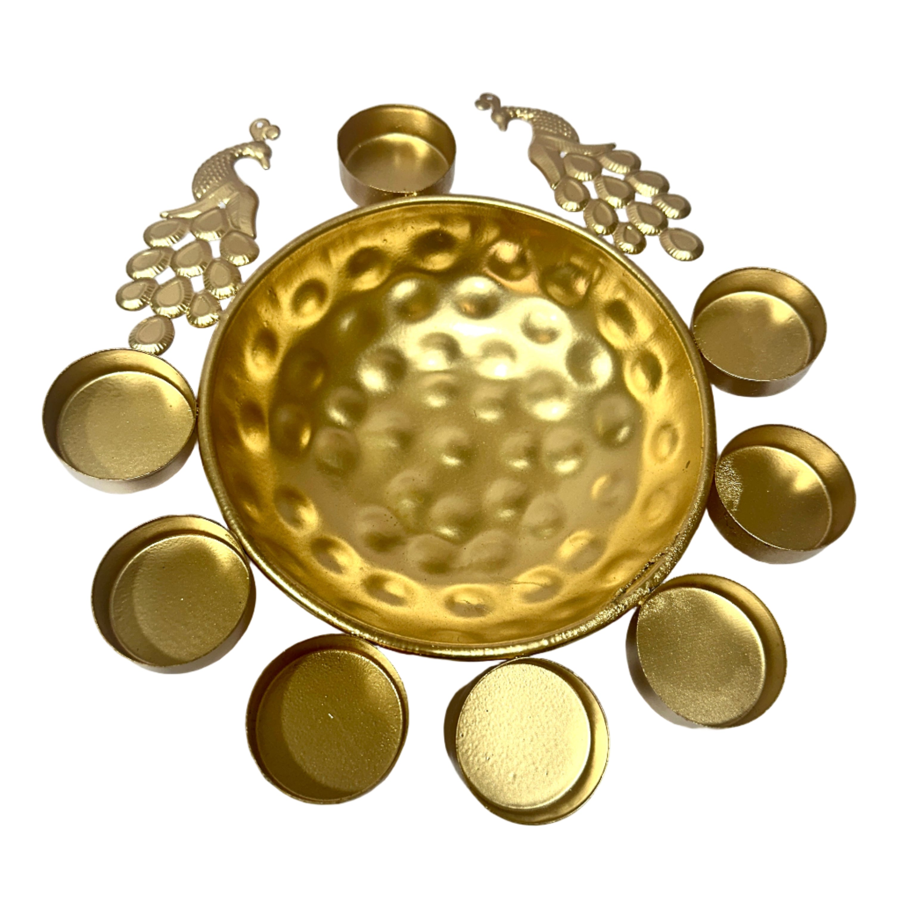 Peacock Pot Shaped With Tea Light Holder In Various Size Handmade By Tamrapatra