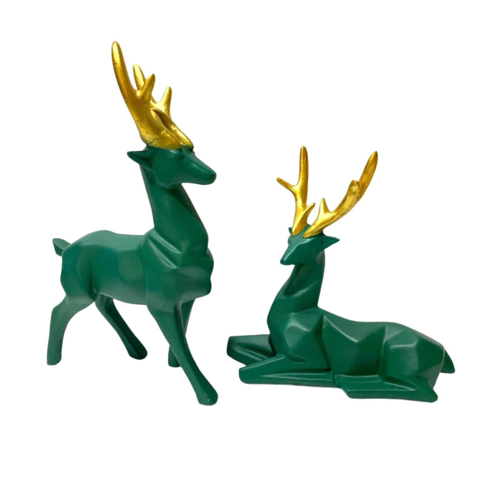 Deer Set Of 2 Showpiece Stand Décor Outstanding Art In Black Green Tamrapatra