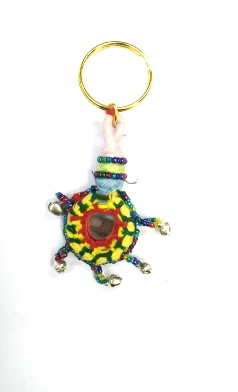 Traditional Keychains With Mirror Beads Handcrafted Souvenir Gifts By Tamrapatra