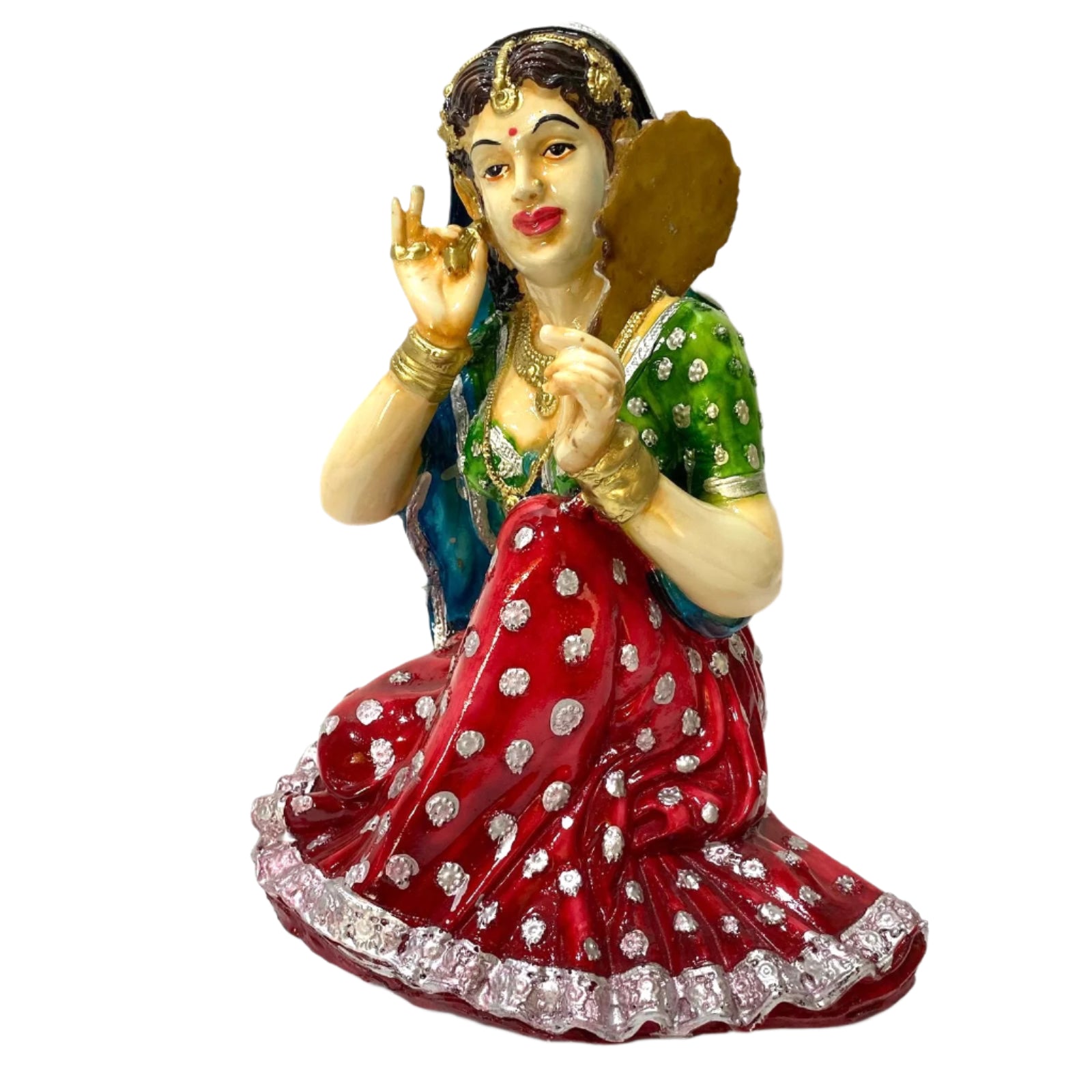 Lady Villager Playing Dholak Traditional Beautiful Art Collectible By Tamrapatra