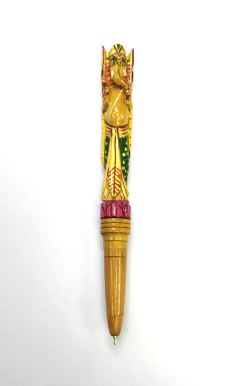 Royal Wooden Pen With Hand Painting Various Design Indian Artisans By Tamrapatra