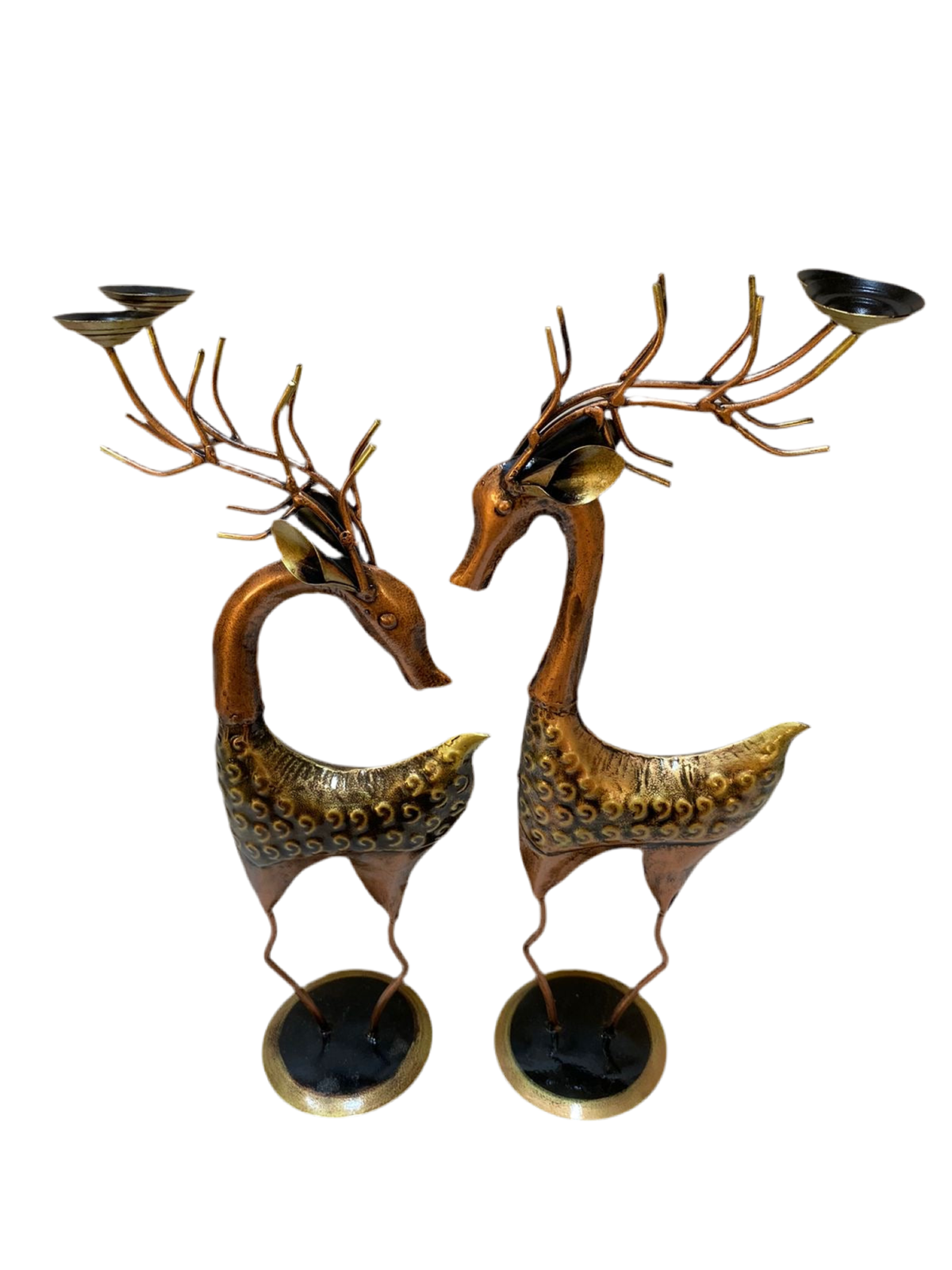 Metal Fascinating Deer In Set Of 2 Decorative Artefact Collection Tamrapatra