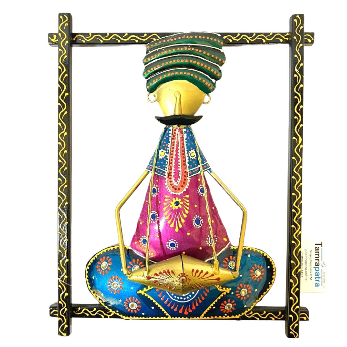 Metal Art Much Doll Traditional Man Playing Instruments Artistic From Tamrapatra