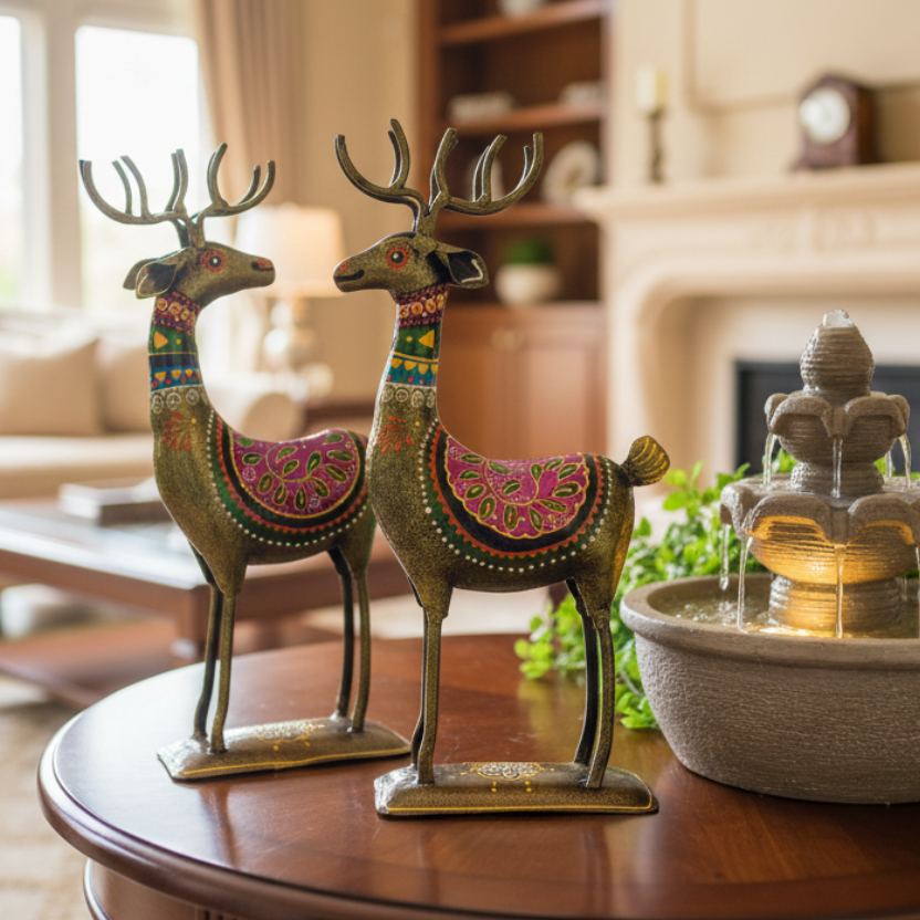 Metal Deer Pair Exclusive Range Of Birds Home Décor Handcrafted By Tamrapatra - Tamrapatra