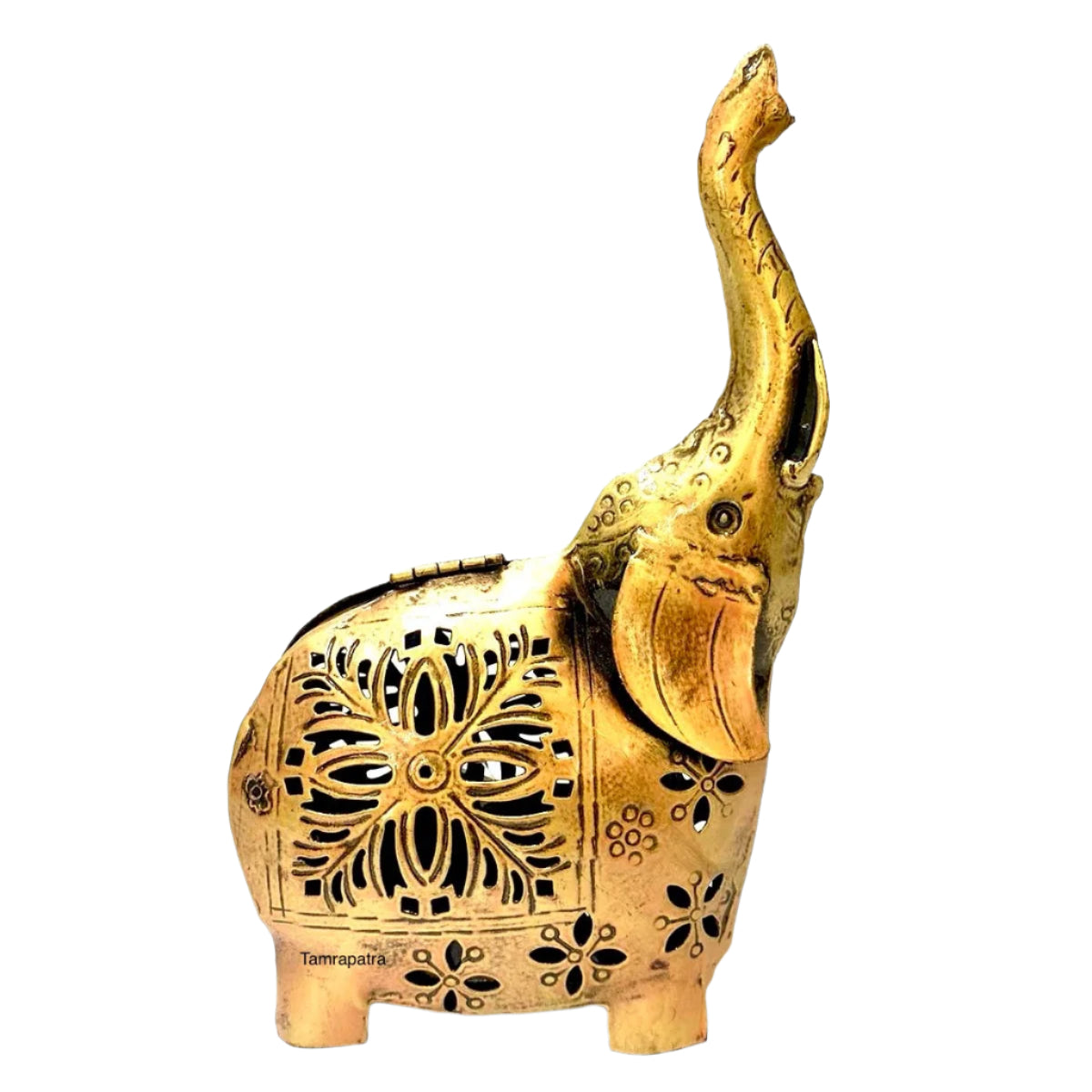 Elephant Candle Holder Up Trunk Metal Auspicious Gifting Options Tamrapatra