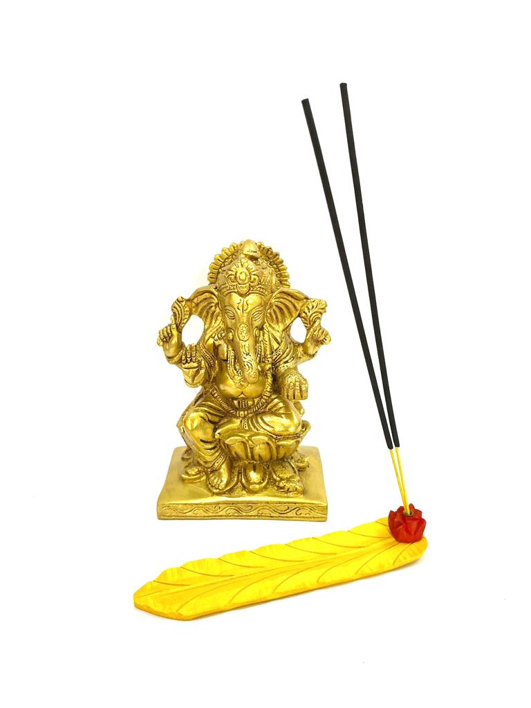 Incense Stick Holder In Banana Leaf Style Unique Handmade India By Tamrapatra