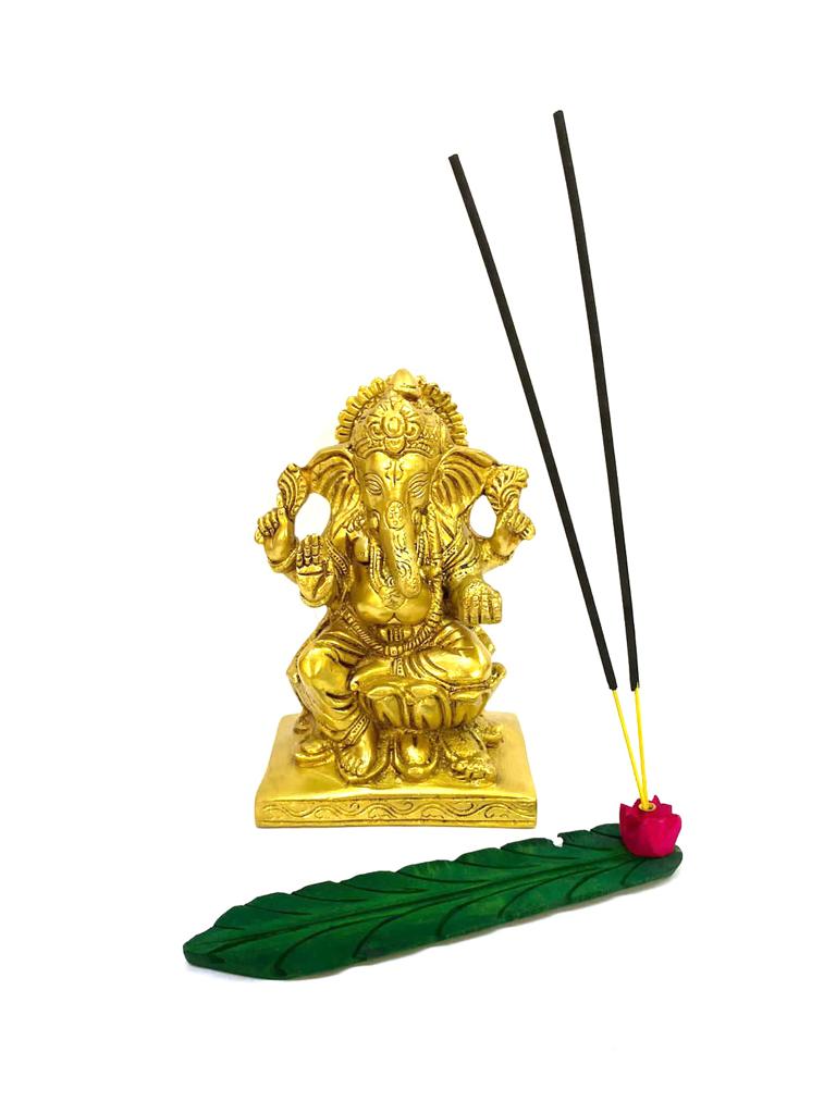 Incense Stick Holder In Banana Leaf Style Unique Handmade India By Tamrapatra