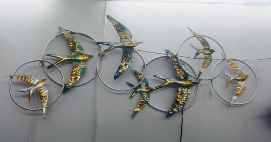 Birds In Rings Nature Wall Décor With LED Exclusively Designed By Tamrapatra