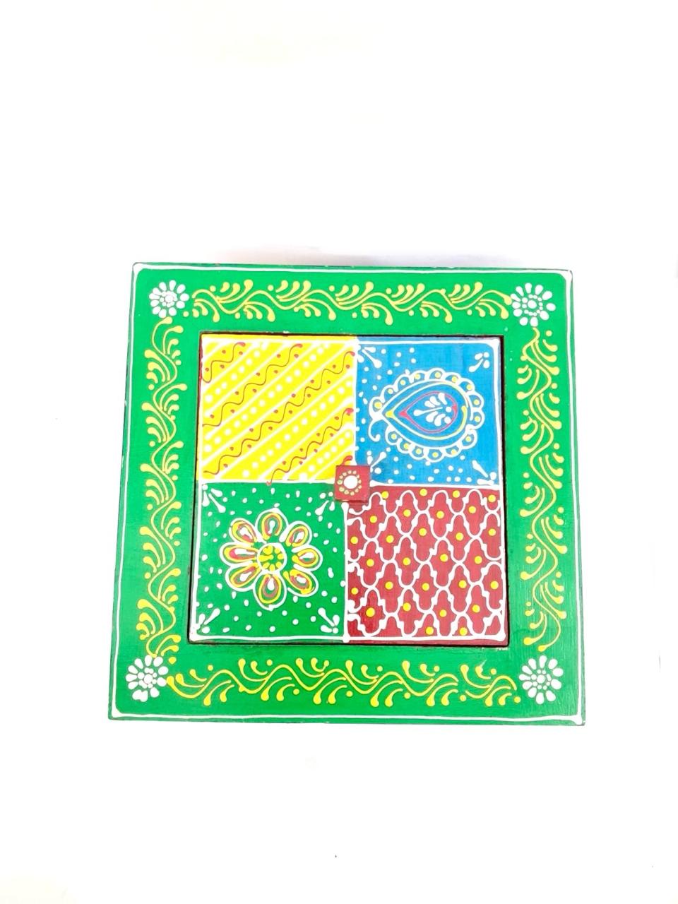 Wooden Box Handicrafts Artistic Conework Style With Partition Now At Tamrapatra