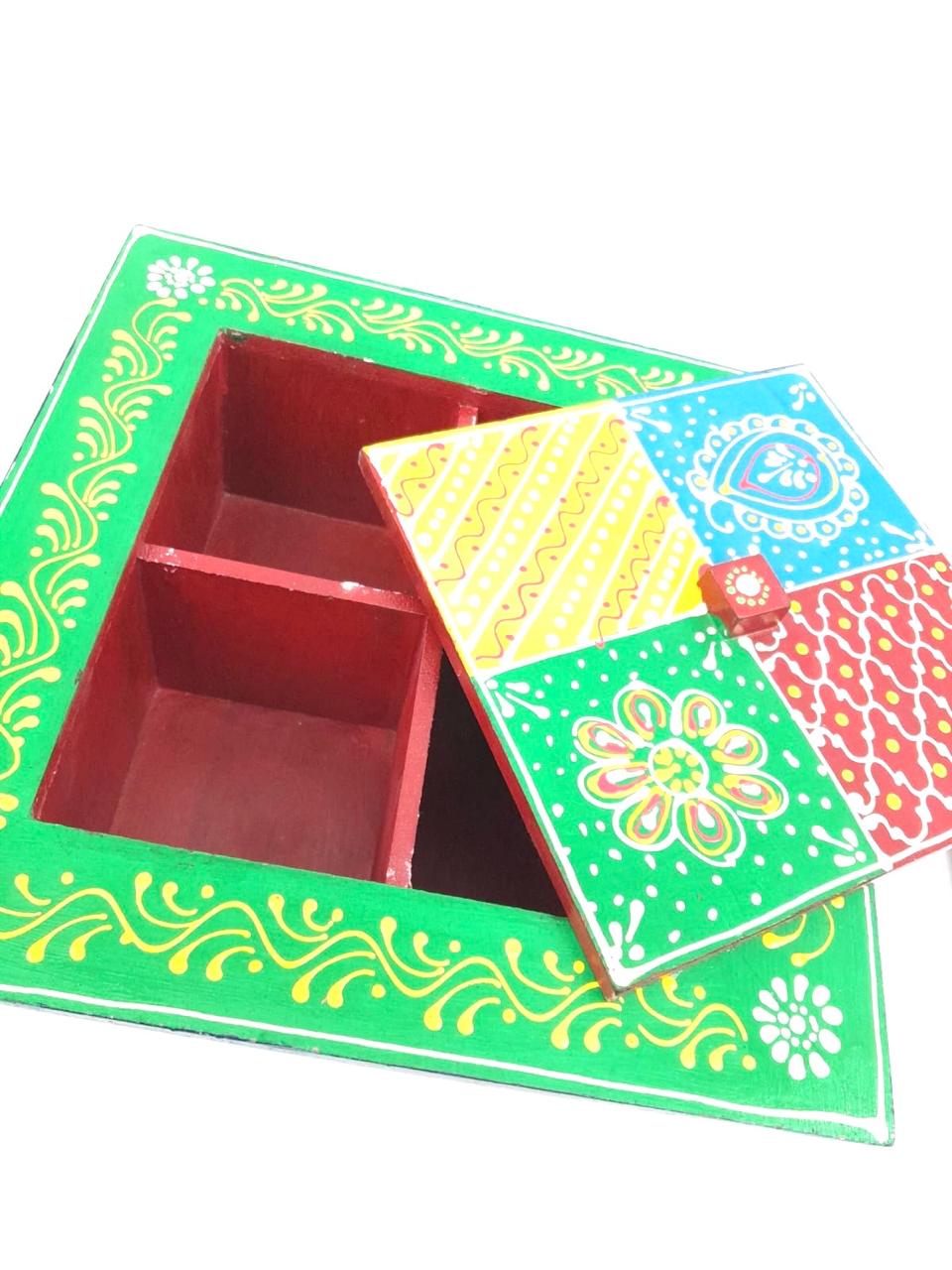 Wooden Box Handicrafts Artistic Conework Style With Partition Now At Tamrapatra