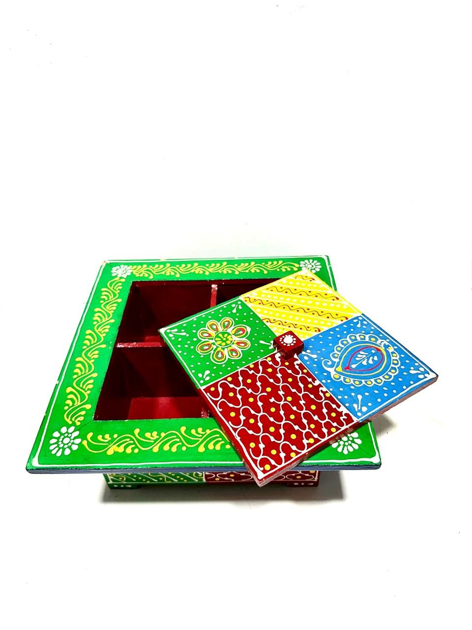 Wooden Box Handicrafts Artistic Conework Style With Partition Now At Tamrapatra