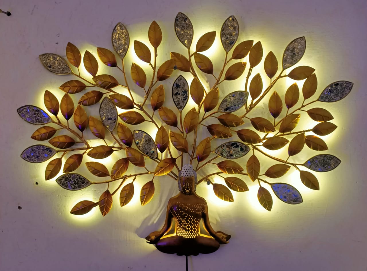 Tree With Sitting Buddha Unique Models Combined Art Wall Décor By Tamrapatra