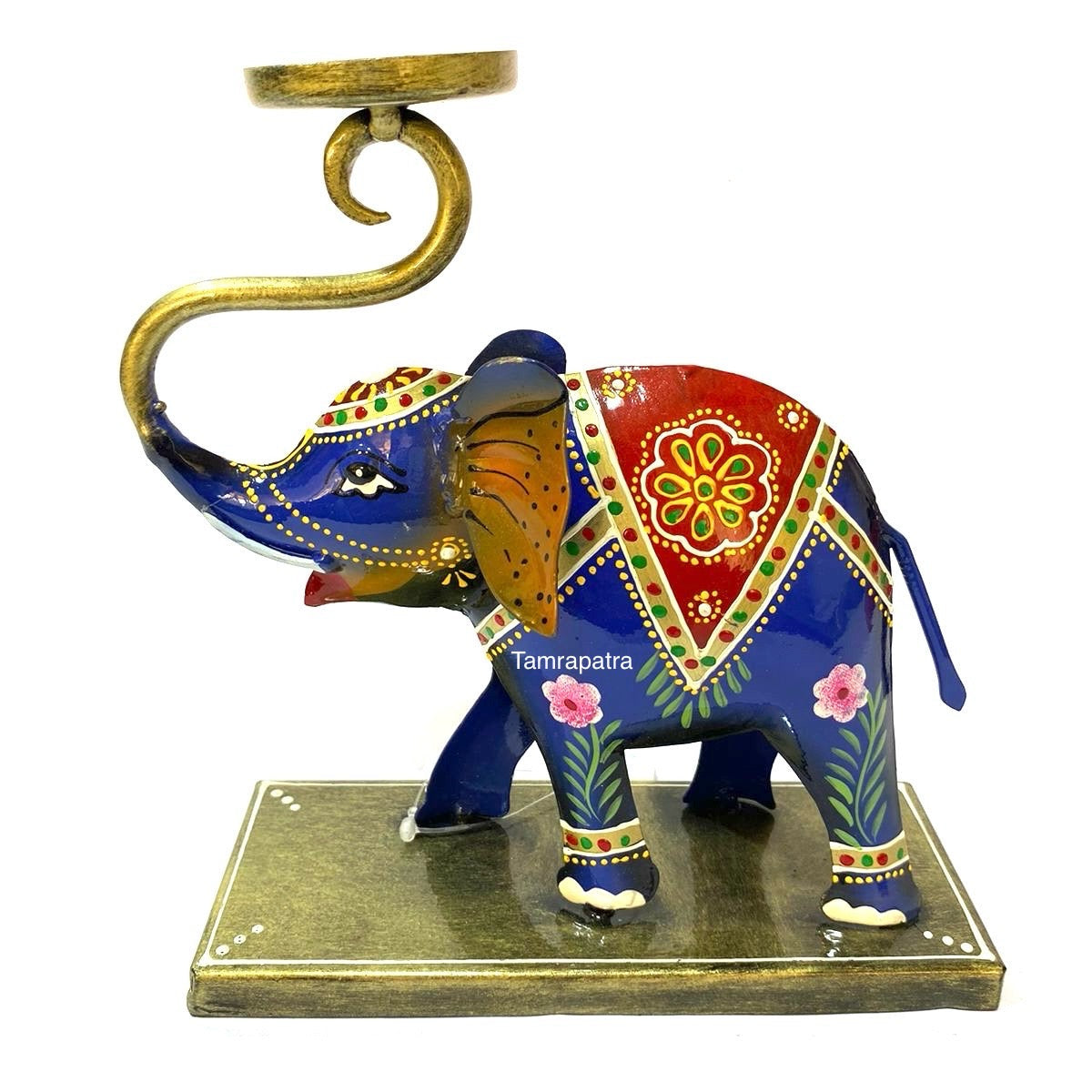 Elephant Metal Tea Light Candle Holder In Traditional Design From Tamrapatra