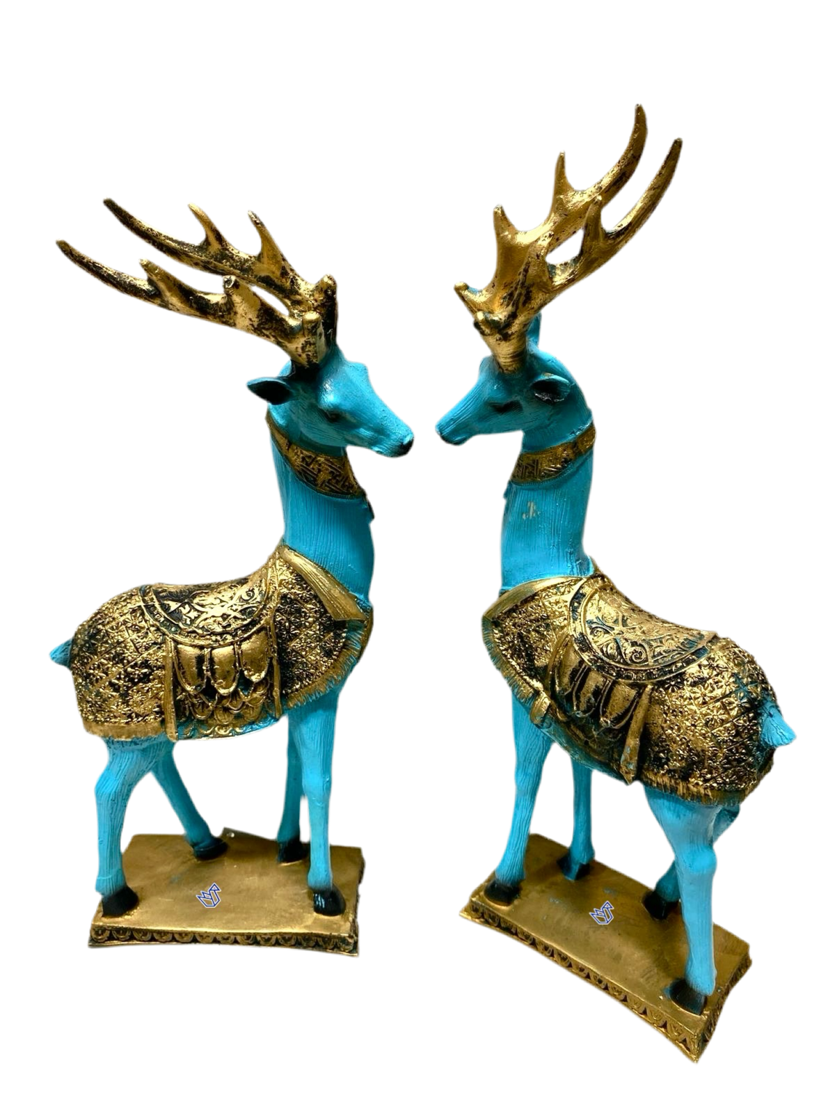 Nature Lifelike Standing Deer Resin Craft Set Of 2 Beautiful Collectible By Tamrapatra
