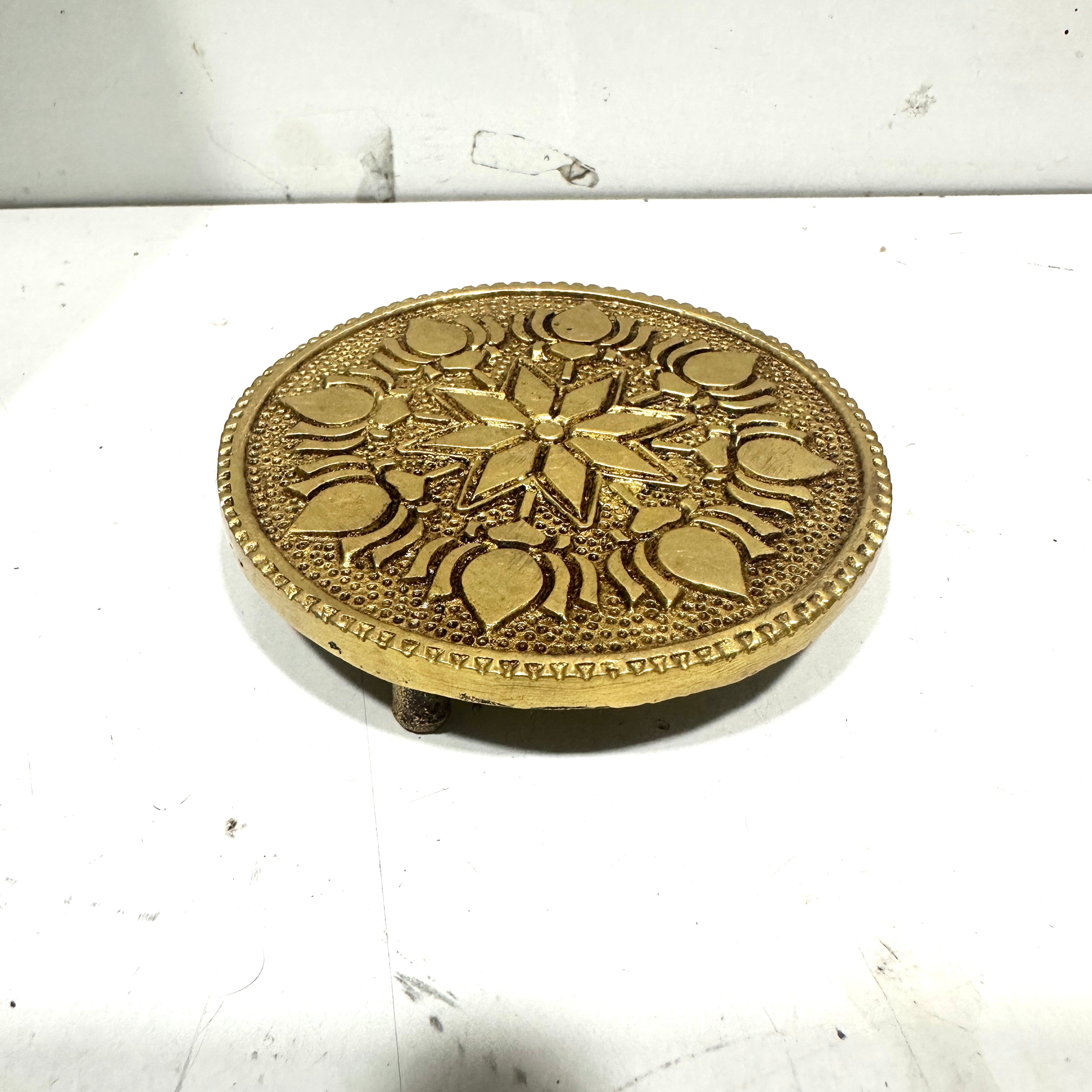 Brass Bajoth Chowki To Keep Idols Decoration Handcrafted Designer By Tamrapatra