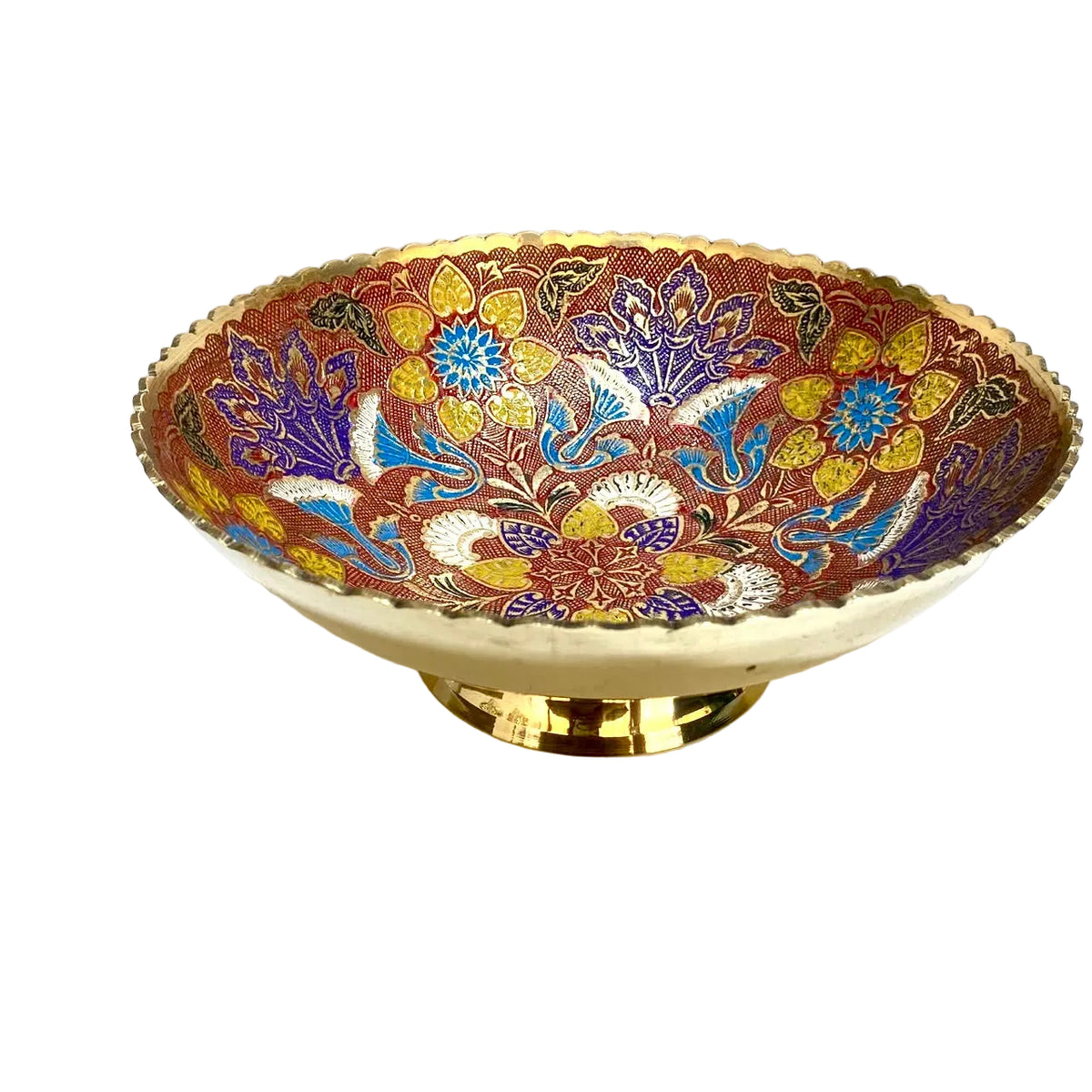 Shades Of Red Brass Serving Bowls Inlay Work In Various Sizes By Tamrapatra - Tamrapatra