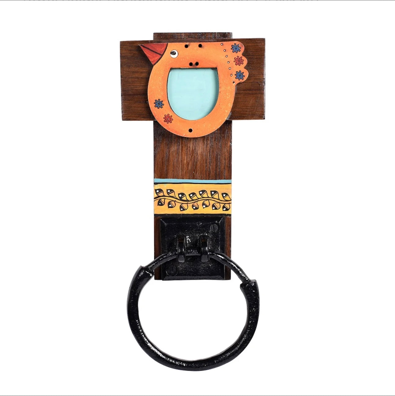 Wooden Exclusive Designer Wall Utility Towel Holder With Painting By Tamrapatra