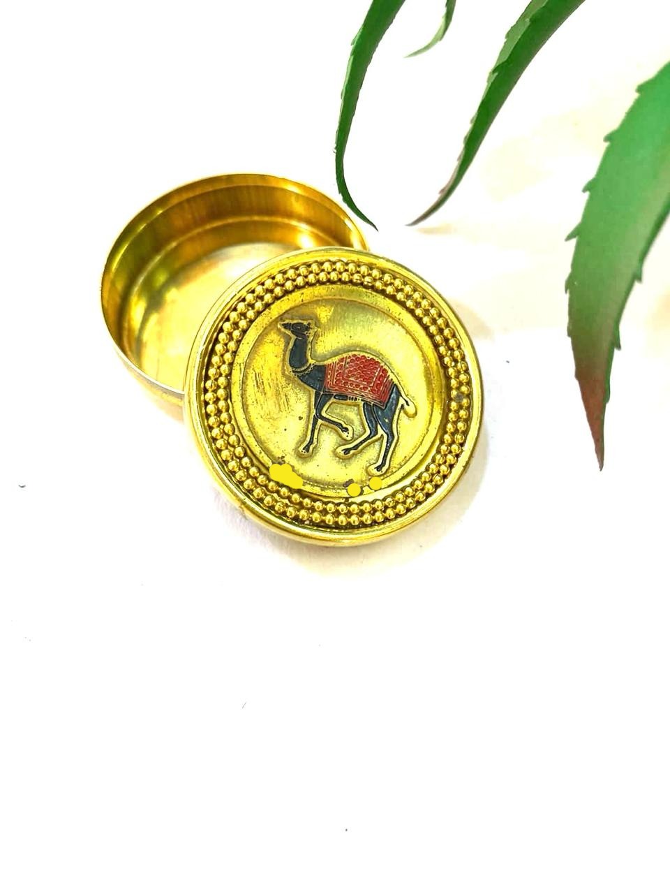 Brass Stone Dibbi With Storage Sindoor Jewelry Exclusive Range From Tamrapatra