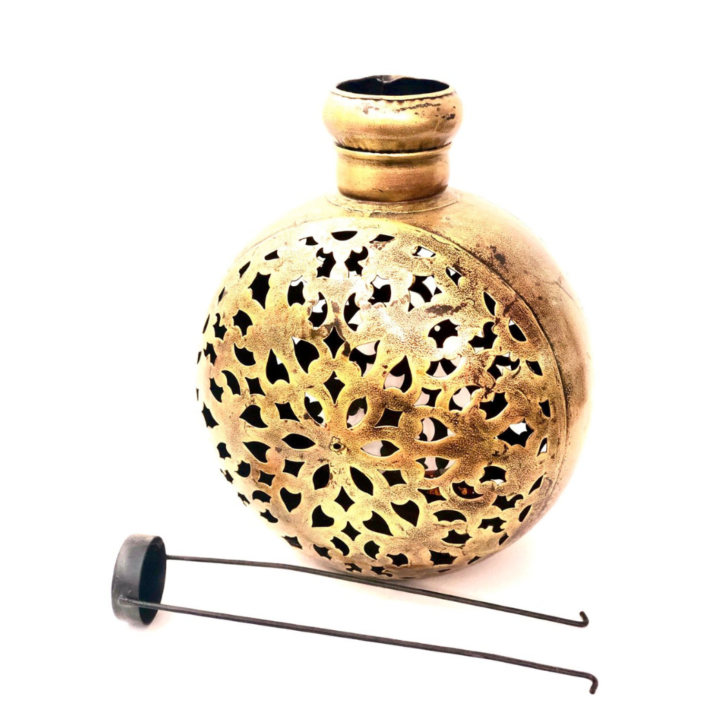 Kudiya Style Tea Light Holder Striking Metal Carved Design Handcrafted By Tamrapatra - Tamrapatra