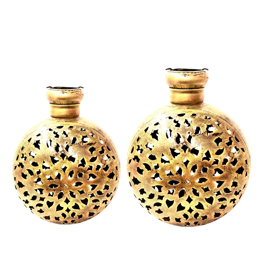 Kudiya Style Tea Light Holder Striking Metal Carved Design Handcrafted By Tamrapatra - Tamrapatra