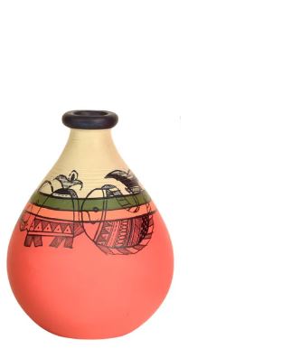 Carrot Red New Pots Hand Painting Depicts Eccentric Madhubani Art From Tamrapatra