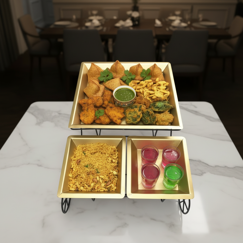 Metal Platters For Serving Snacks Party Time Decoration Dinning From Tamrapatra