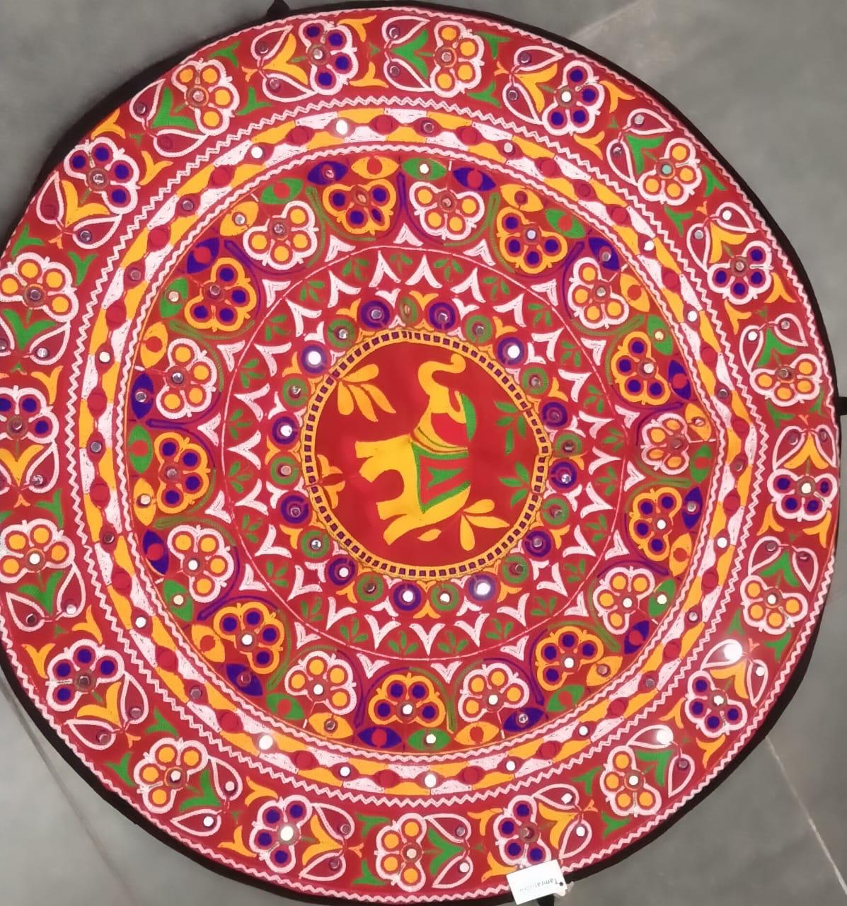 Embroidery Cloth Hangings Indian Art Souvenir Display Table Utility Tamrapatra