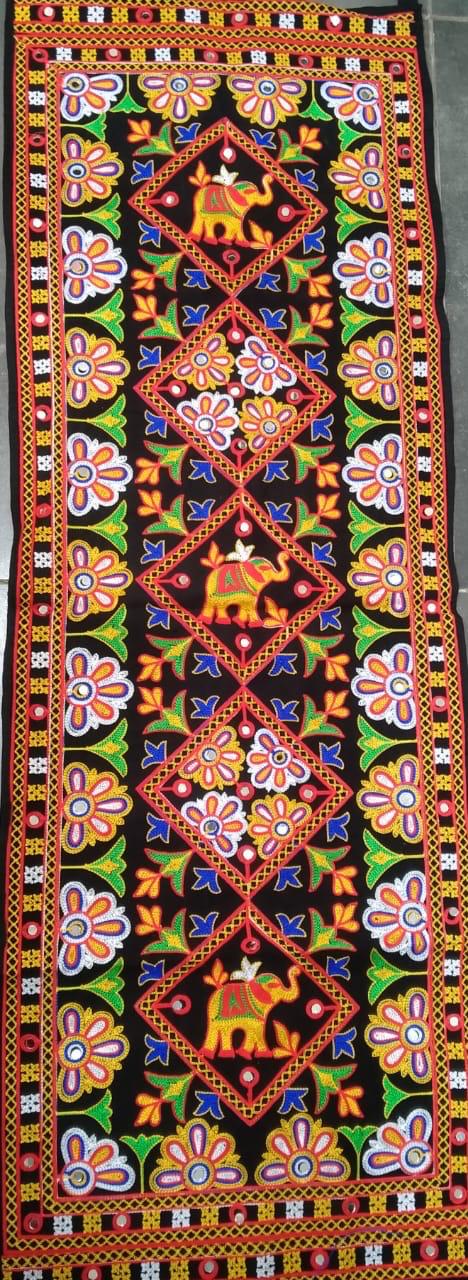 Embroidery Cloth Hangings Indian Art Souvenir Display Table Utility Tamrapatra