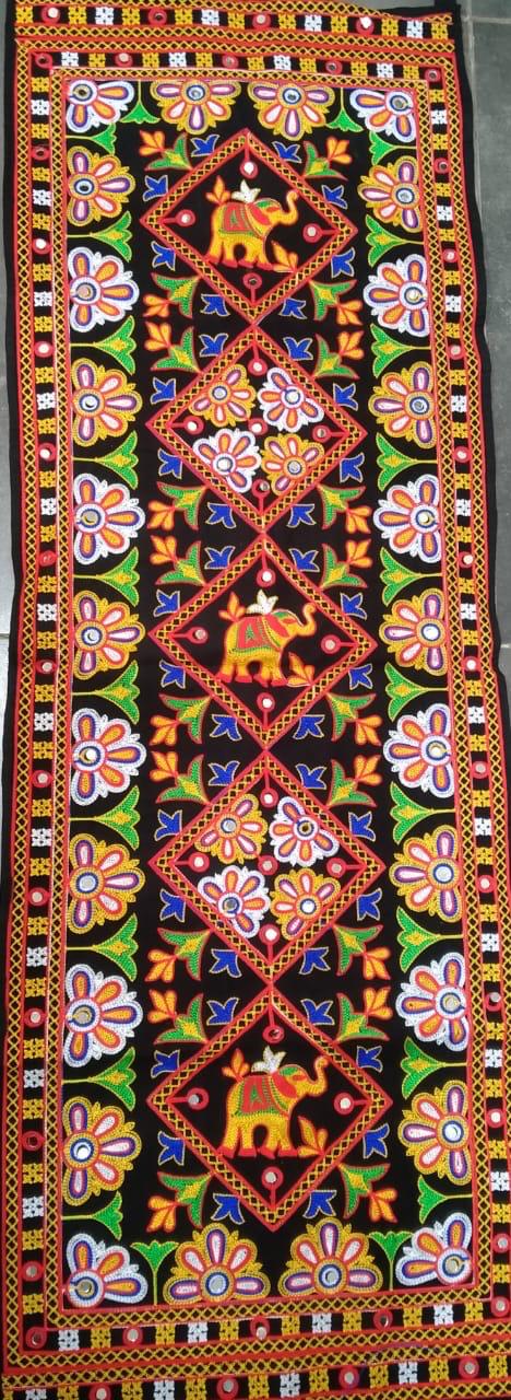 Embroidery Cloth Hangings Indian Art Souvenir Display Table Utility Tamrapatra