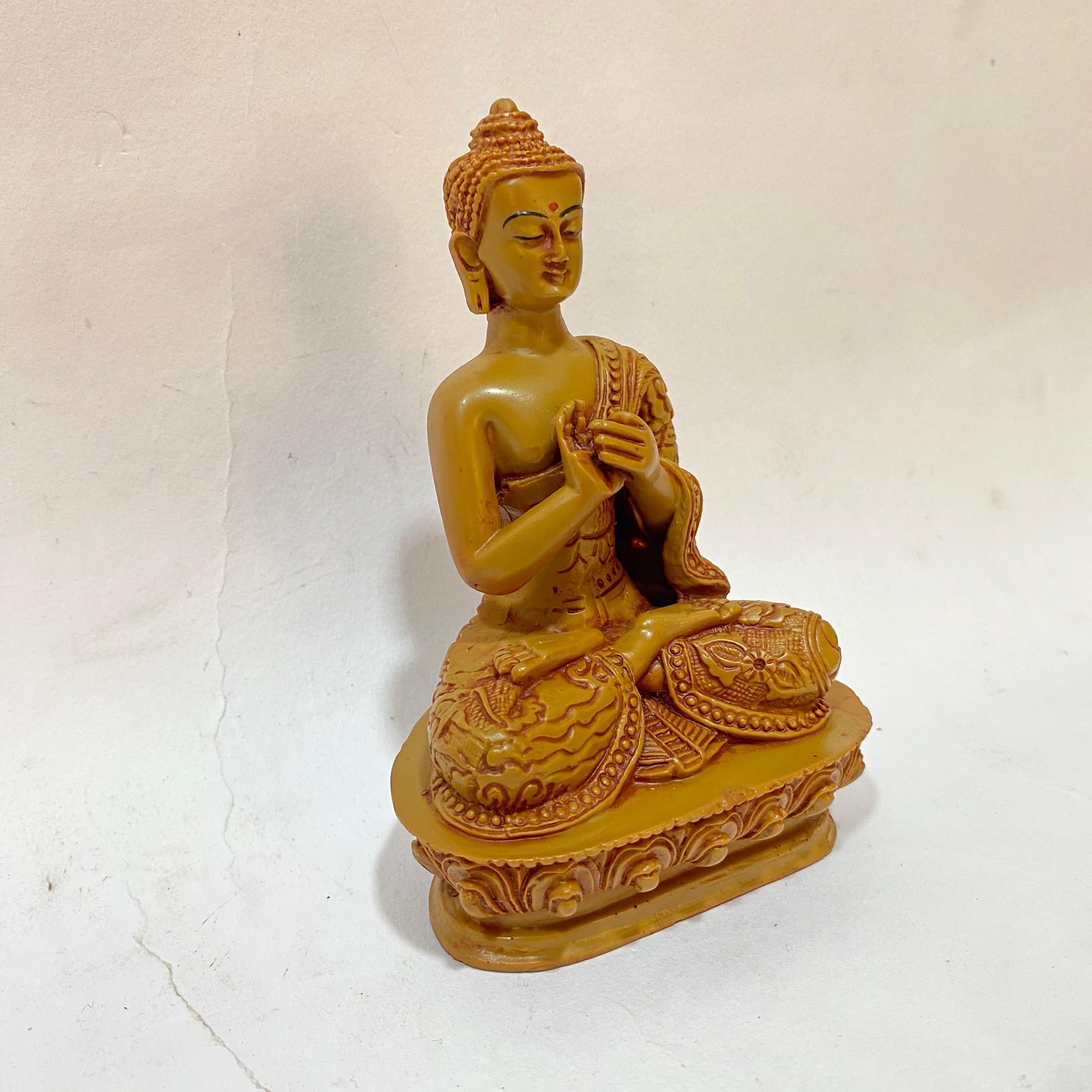 Buddha Showpiece Natural Brown Wooden Finish New Collection By Tamrapatra