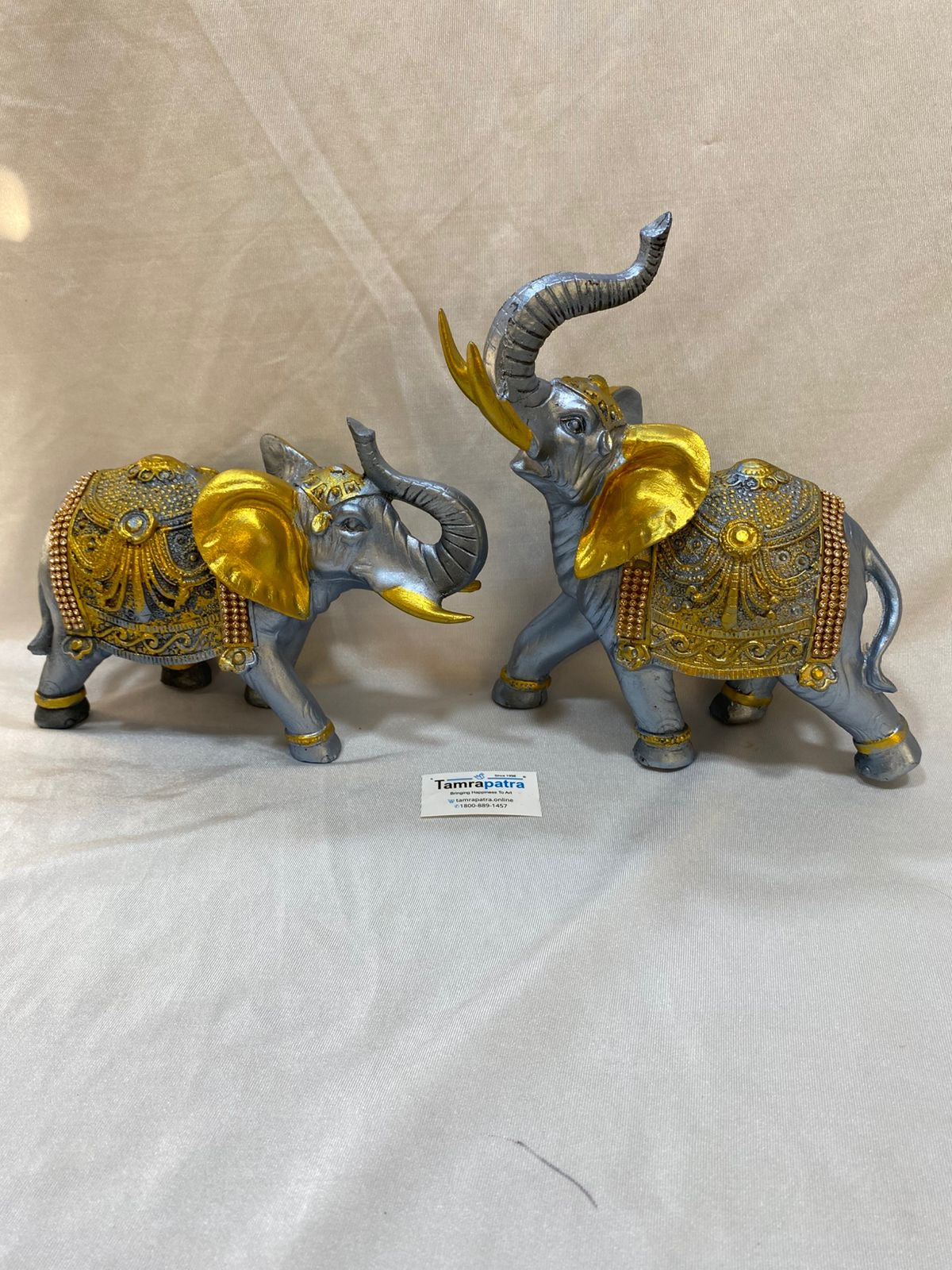 Elephant Set Of 2 Resin Showpiece Modern Décor From Tamrapatra