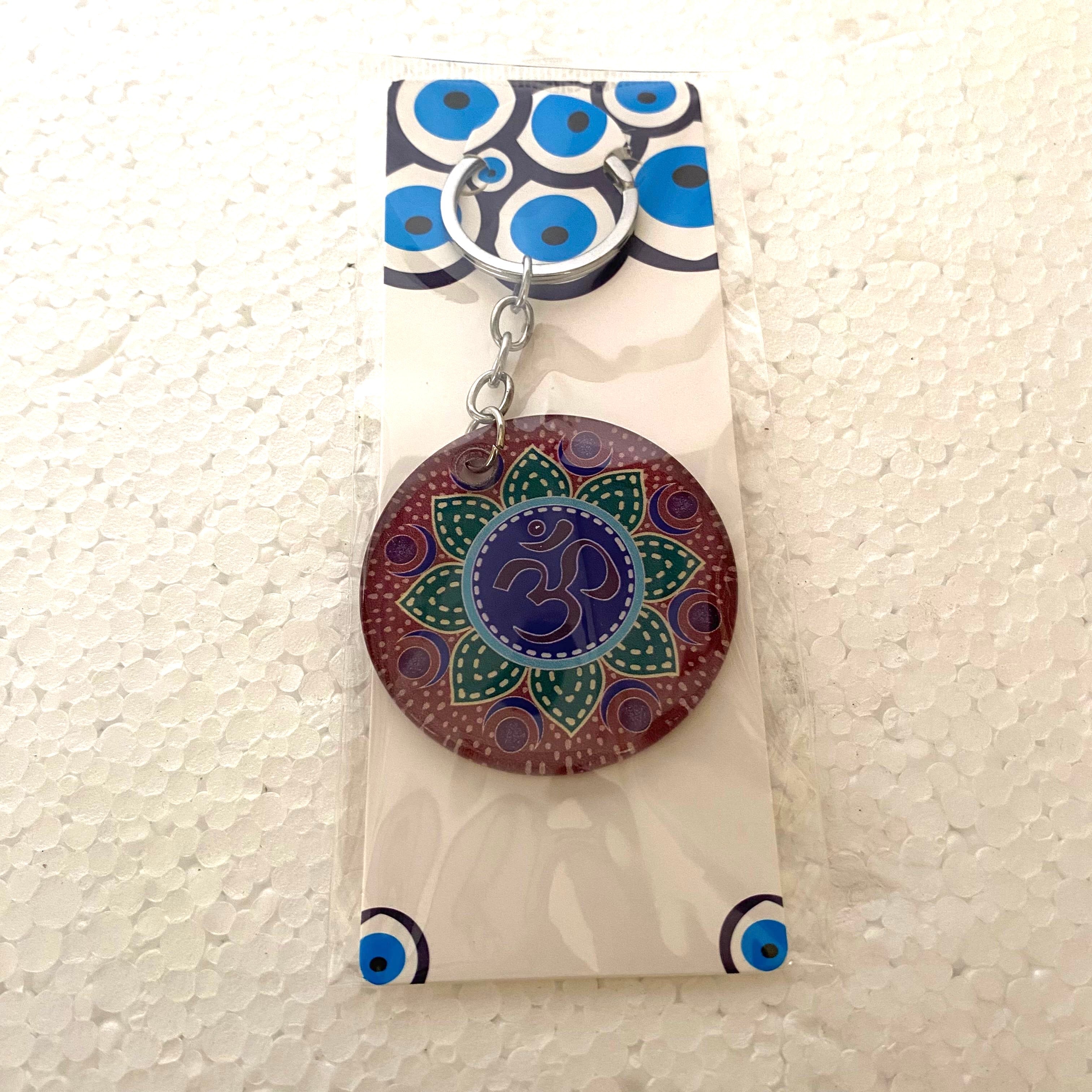 Round Evil Eye Keychains In Various Designs Handmade Gifts By Tamrapatra