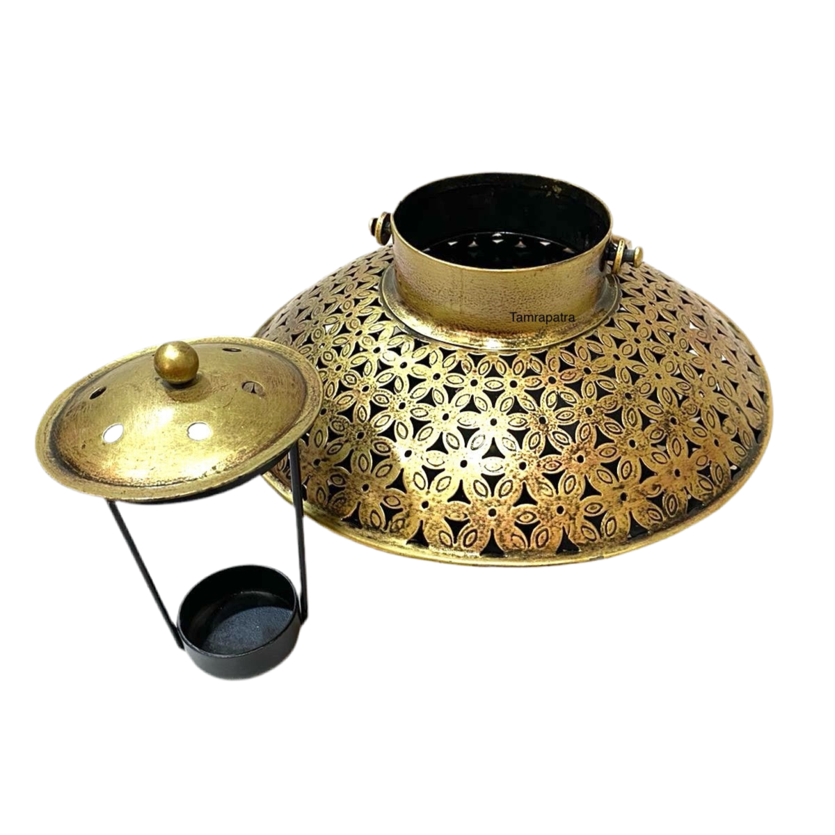 Handi Style Hanging Tea Light Holder Metal Lantern Vintage Art By Tamrapatra - Tamrapatra