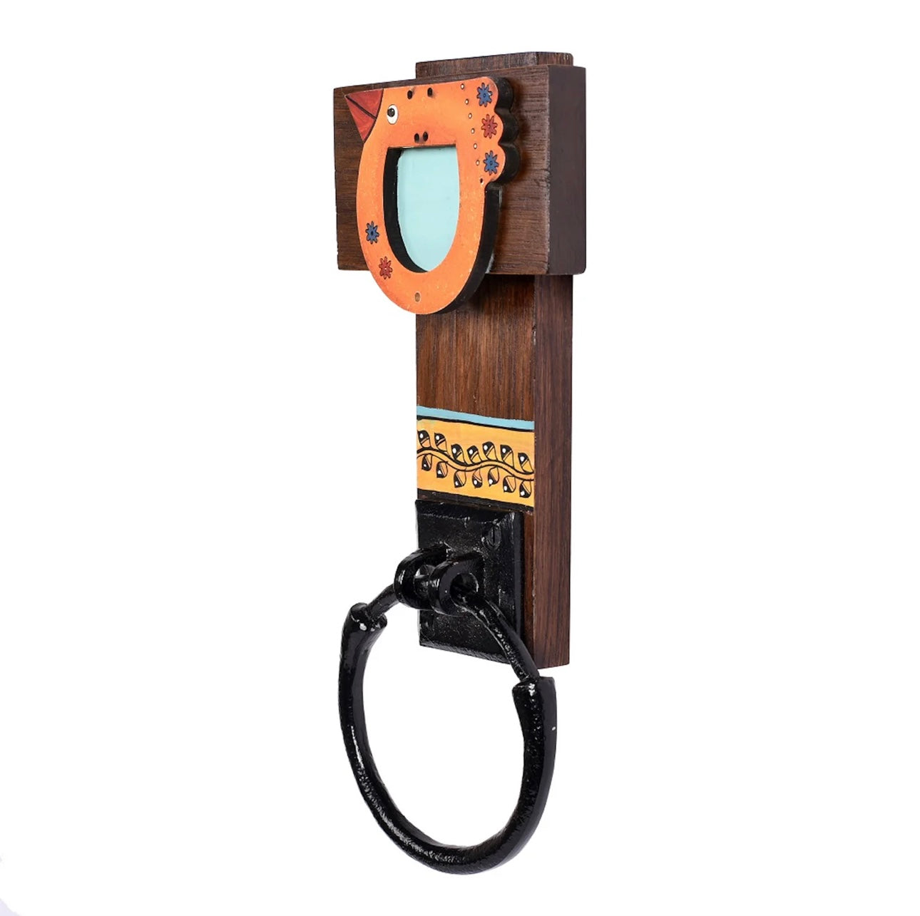 Wooden Exclusive Designer Wall Utility Towel Holder With Painting By Tamrapatra