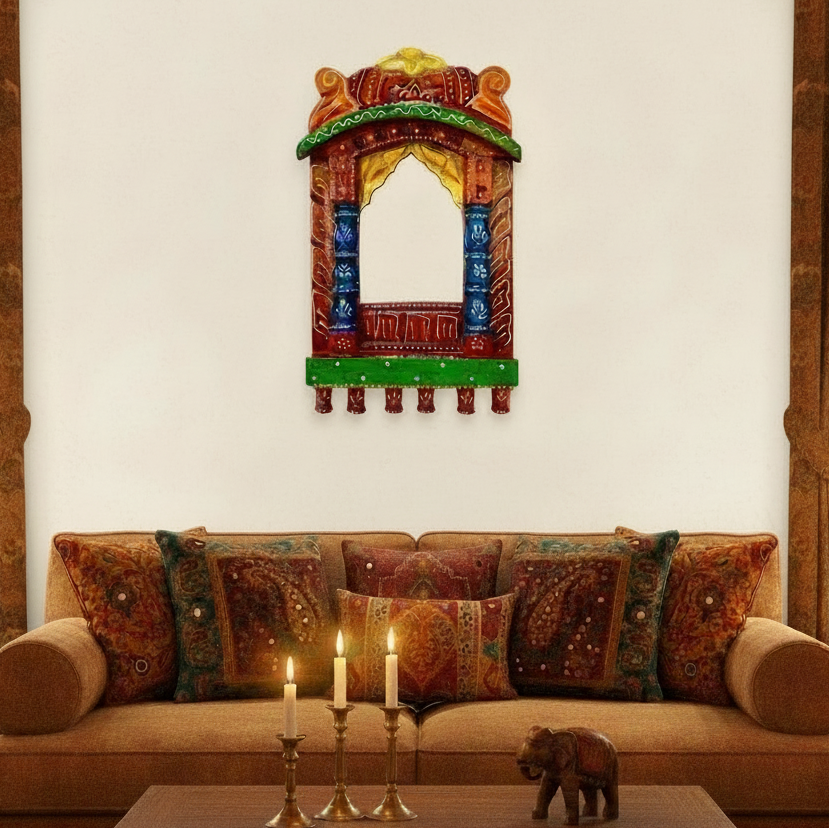 Jharokha Designer Handmade Wooden Display Window For Decor By Tamrapatra