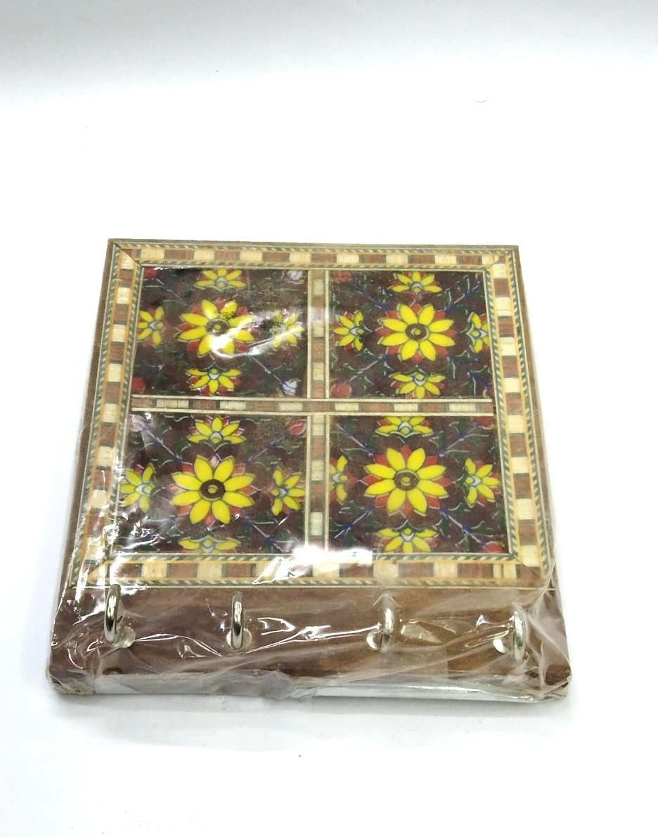 Blue Pottery Tiles Key Holder In Eccentric Designs Exclusive Art From Tamrapatra