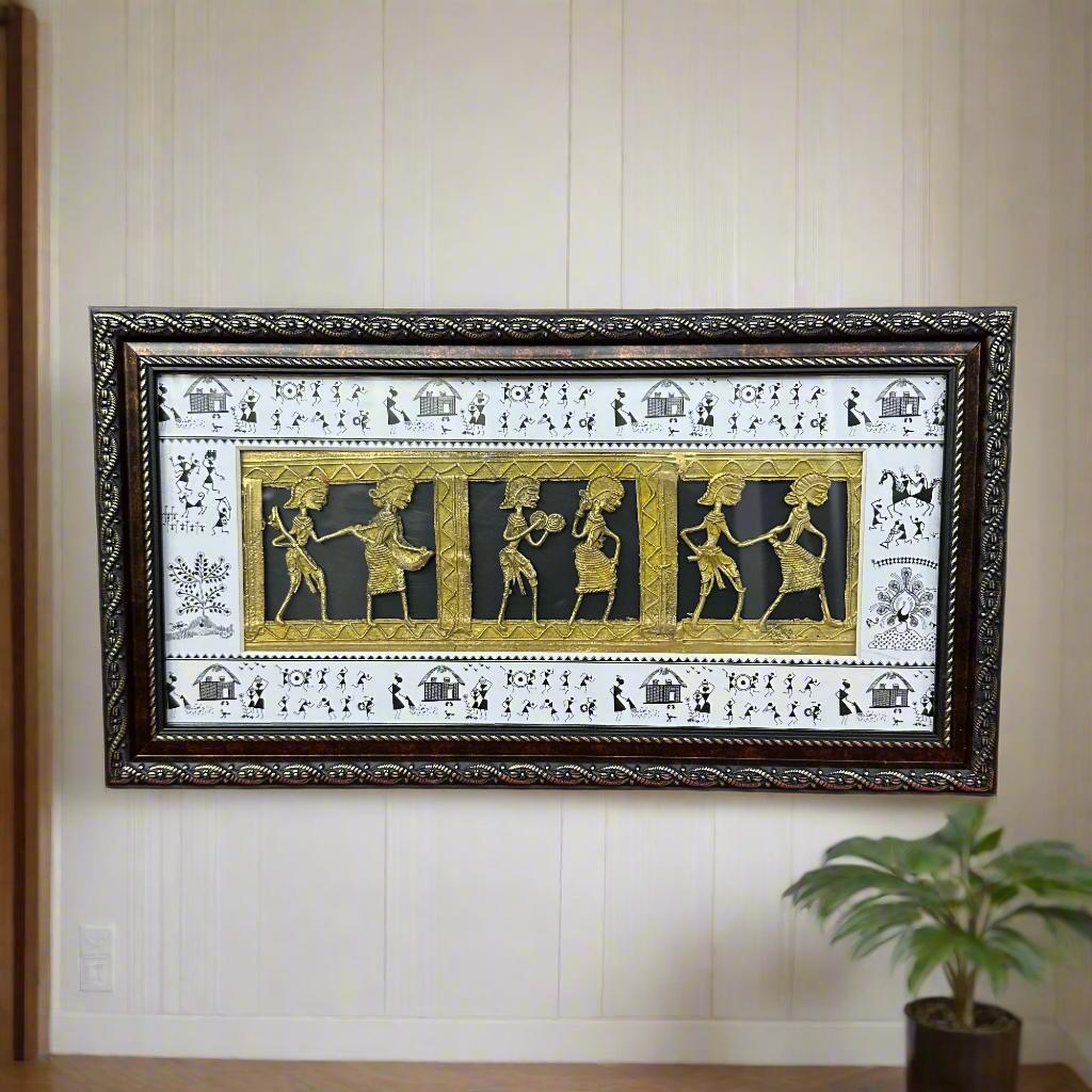 Exclusive Dhokra Figure Frame Warli Art Handmade Wall Décor Ideas By Tamrapatra