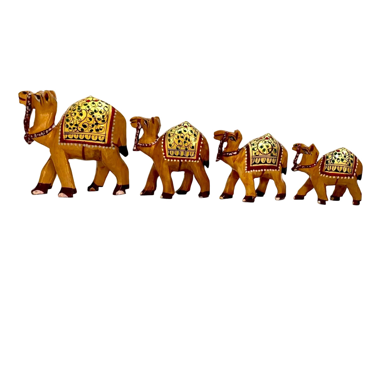 Detailed Handcrafted Wooden Animal Collection Camel Souvenir Gift Tamrapatra - Tamrapatra