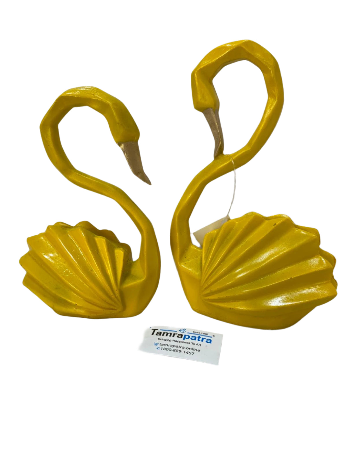 Swan Pair Geometrical Shape Modern Set Of 2 Birds Home Décor By Tamrapatra