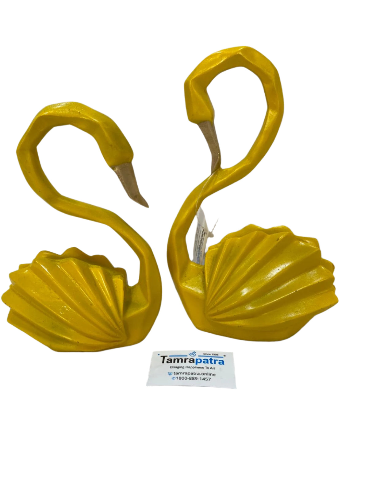 Swan Pair Geometrical Shape Modern Set Of 2 Birds Home Décor By Tamrapatra