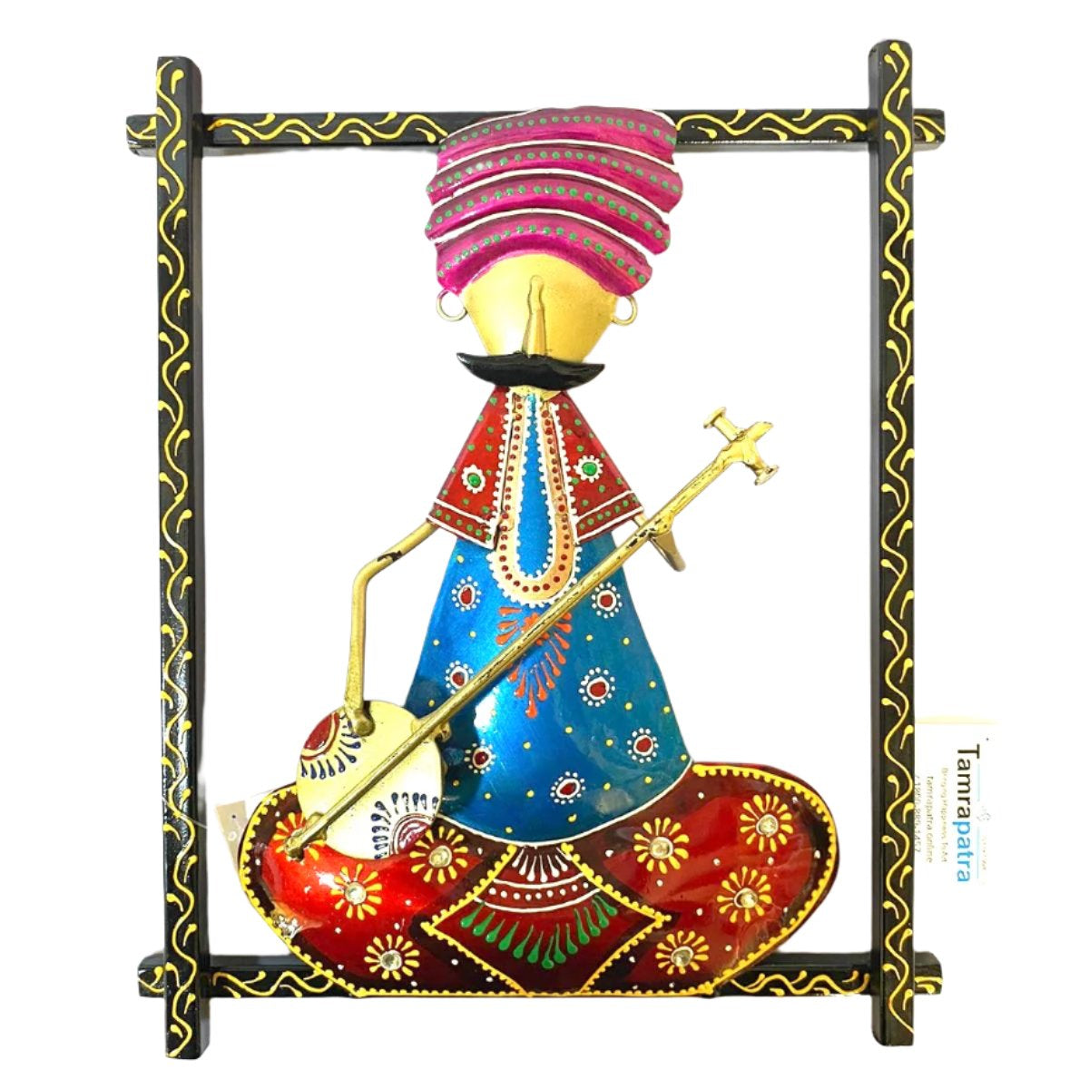 Metal Art Much Doll Traditional Man Playing Instruments Artistic From Tamrapatra