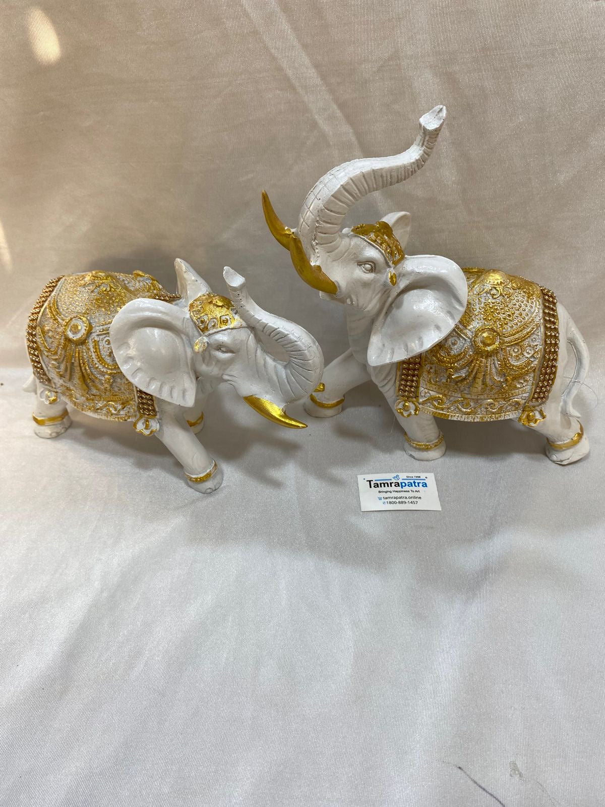 Elephant Set Of 2 Resin Showpiece Modern Décor From Tamrapatra