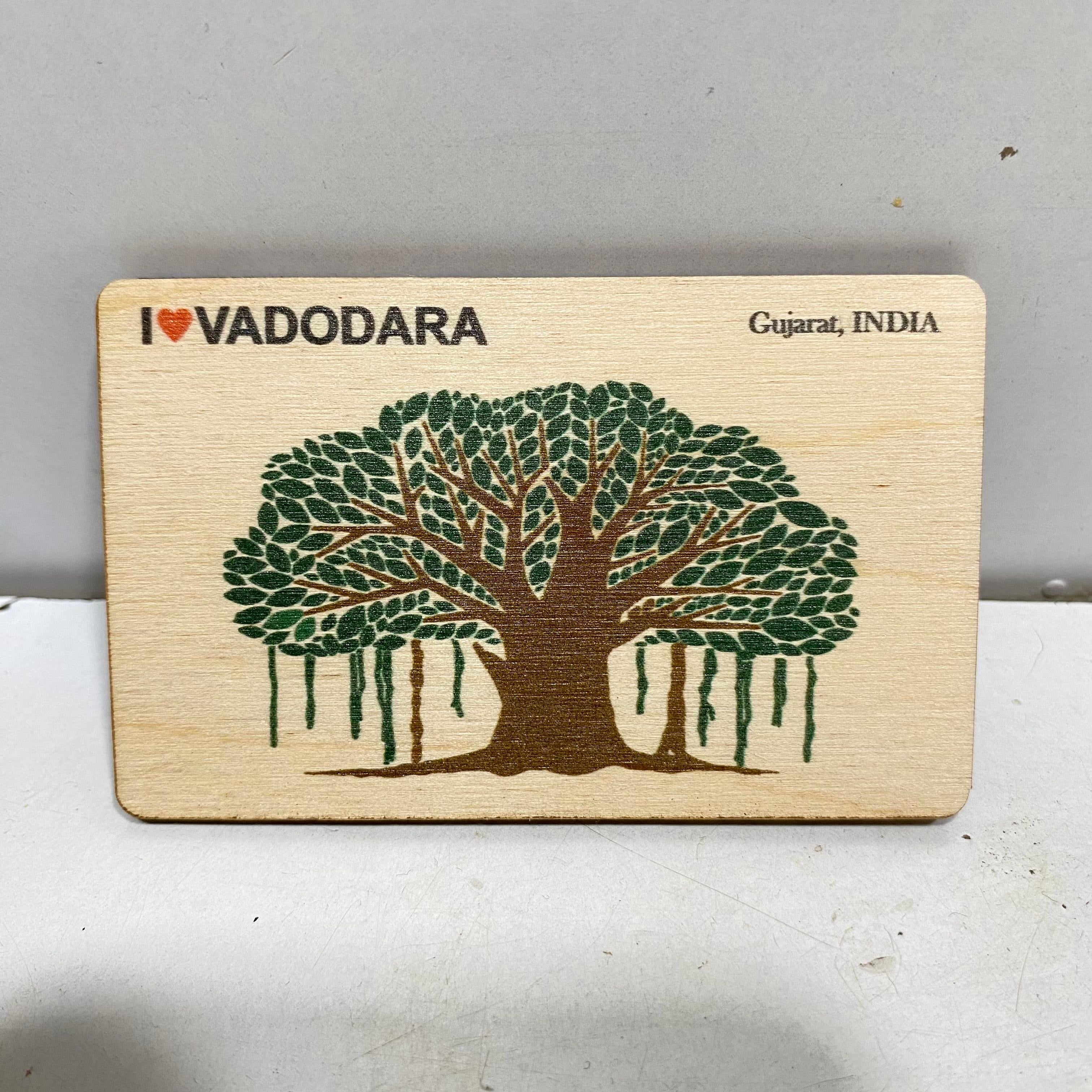 Premium Vadodara Gujarat Themes Fridge Wood Magnets Gifts From Tamrapatra - Tamrapatra