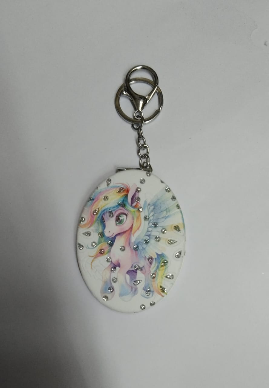 Fancy Mirror Keychains With Creative Designs Gifts Pocket Edition By Tamrapatra