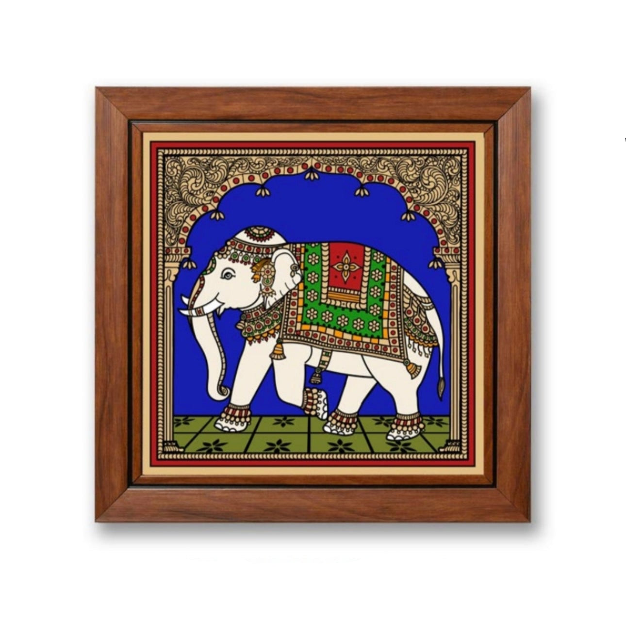Paintings On Reverse Glass Tanjore Tales Elephant Cow Design Wall Art Tamrapatra