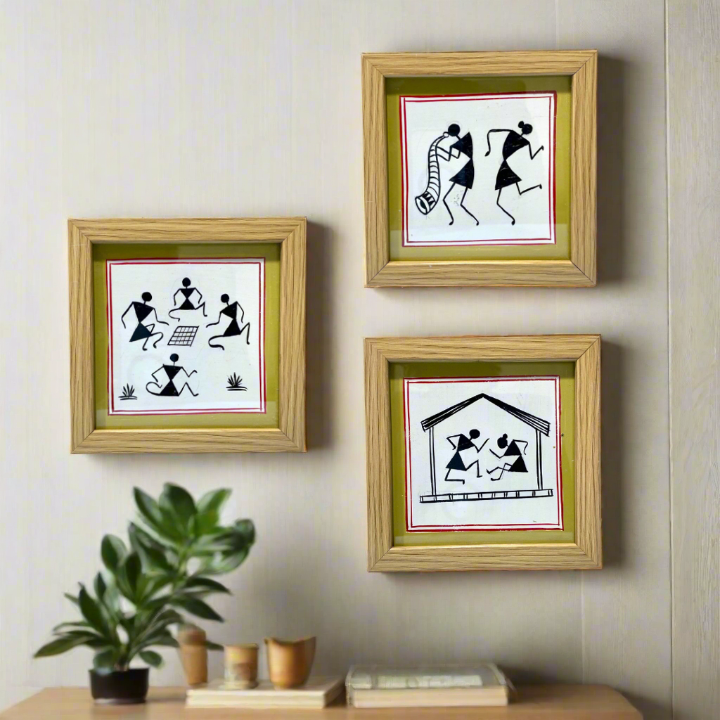 Hand Painted Warli Painting In Set Various Designs & Shades Exclusive By Tamrapatra